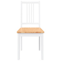 Sedie da Pranzo 2 pz Bianche in Legno Massello di Hevea 4102399