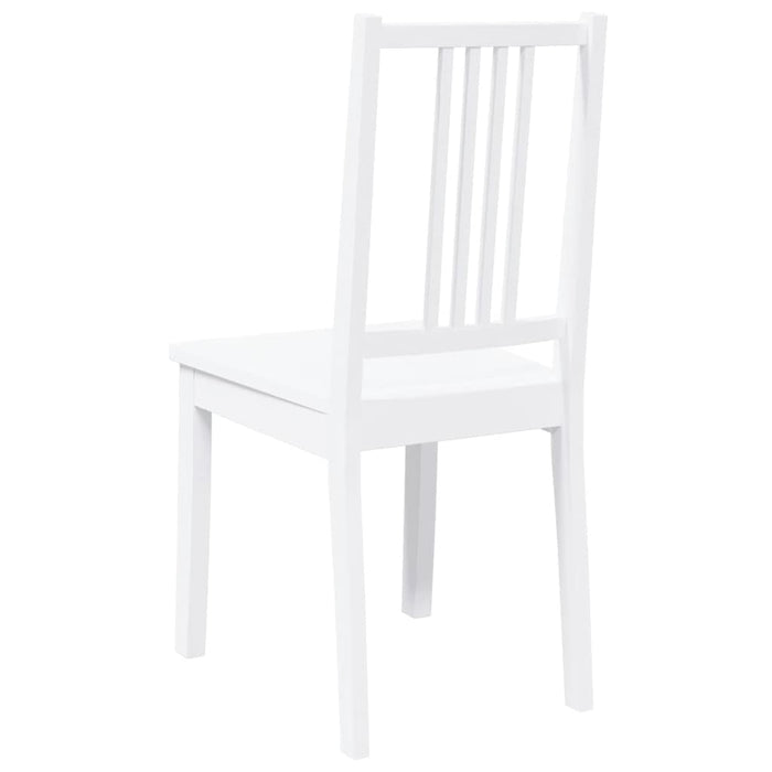 Sedie da Pranzo 2 pz Bianche in Legno Massello di Hevea