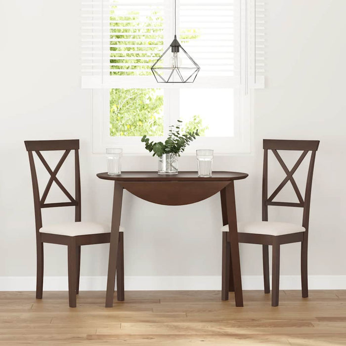 Sedie da Pranzo con Cuscini 2pz Marrone Legno Massello di Hevea