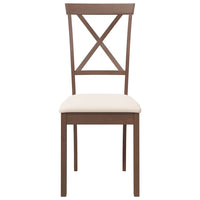 Sedie da Pranzo con Cuscini 2pz Marrone Legno Massello di Hevea