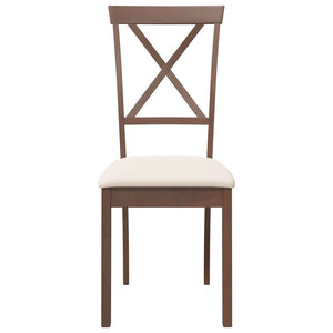 Sedie da Pranzo con Cuscini 2pz Marrone Legno Massello di Hevea