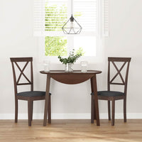 Sedie da Pranzo con Cuscini 2pz Marrone Legno Massello di Hevea