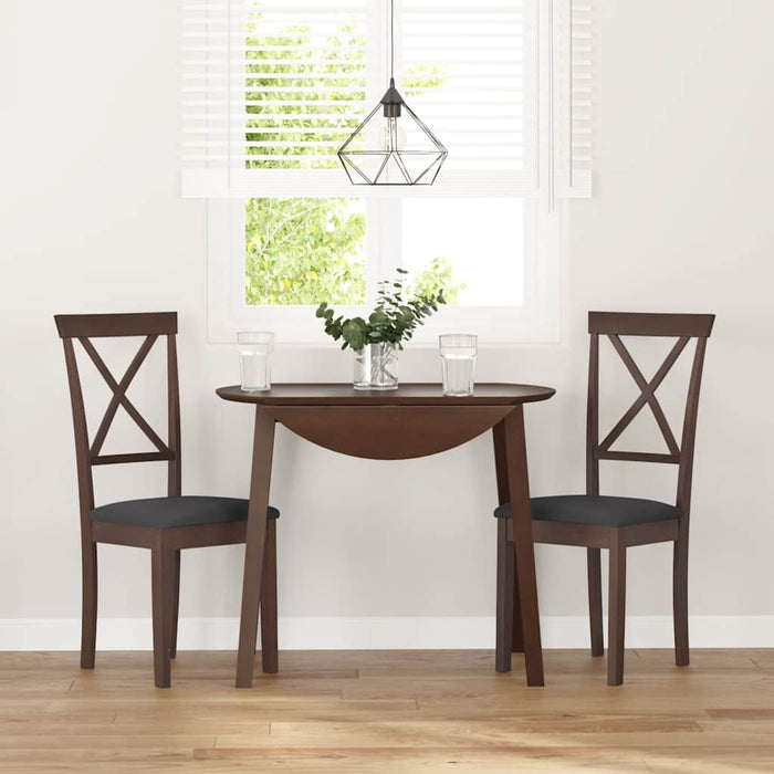 Sedie da Pranzo con Cuscini 2pz Marrone Legno Massello di Hevea 4102402