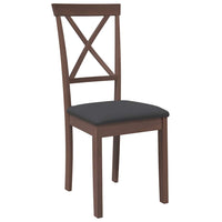 Sedie da Pranzo con Cuscini 2pz Marrone Legno Massello di Hevea