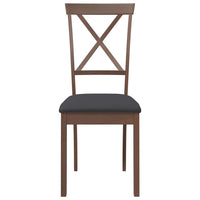 Sedie da Pranzo con Cuscini 2pz Marrone Legno Massello di Hevea