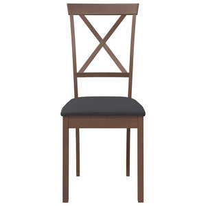 Sedie da Pranzo con Cuscini 2pz Marrone Legno Massello di Hevea