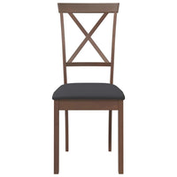 Sedie da Pranzo con Cuscini 2pz Marrone Legno Massello di Hevea 4102402