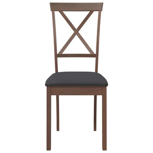 Sedie da Pranzo con Cuscini 2pz Marrone Legno Massello di Hevea 4102402