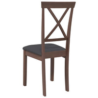 Sedie da Pranzo con Cuscini 2pz Marrone Legno Massello di Hevea