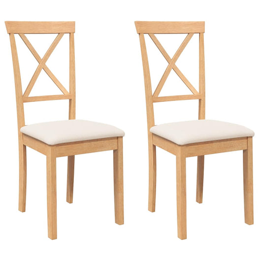Sedie da Pranzo con Cuscini 2 pz in Legno Massello di Hevea