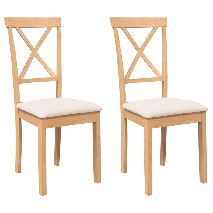 Sedie da Pranzo con Cuscini 2 pz in Legno Massello di Hevea 4102403