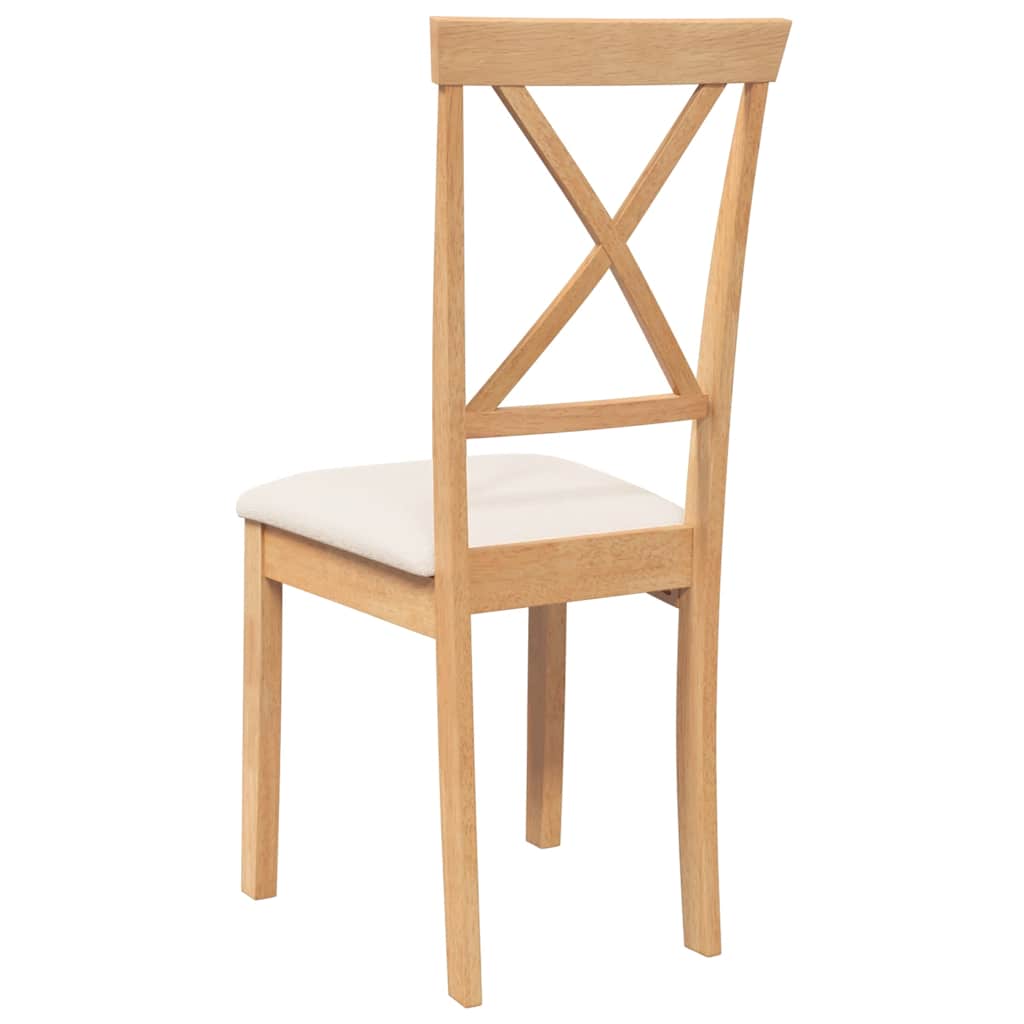 Sedie da Pranzo con Cuscini 2 pz in Legno Massello di Hevea