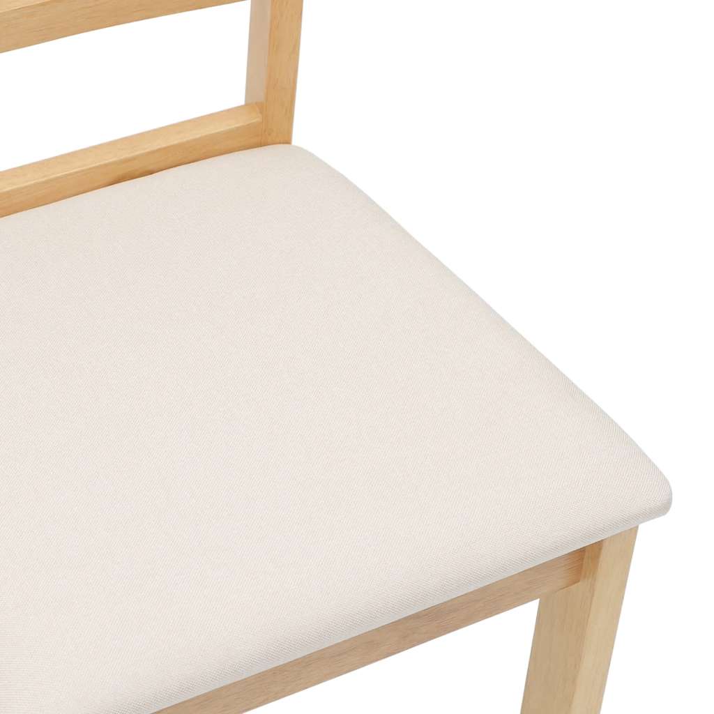 Sedie da Pranzo con Cuscini 2 pz in Legno Massello di Hevea