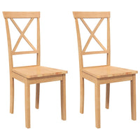 Sedie da Pranzo 2 pz in Legno Massello di Hevea 4102404