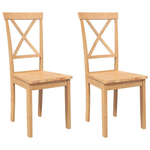 Sedie da Pranzo 2 pz in Legno Massello di Hevea 4102404