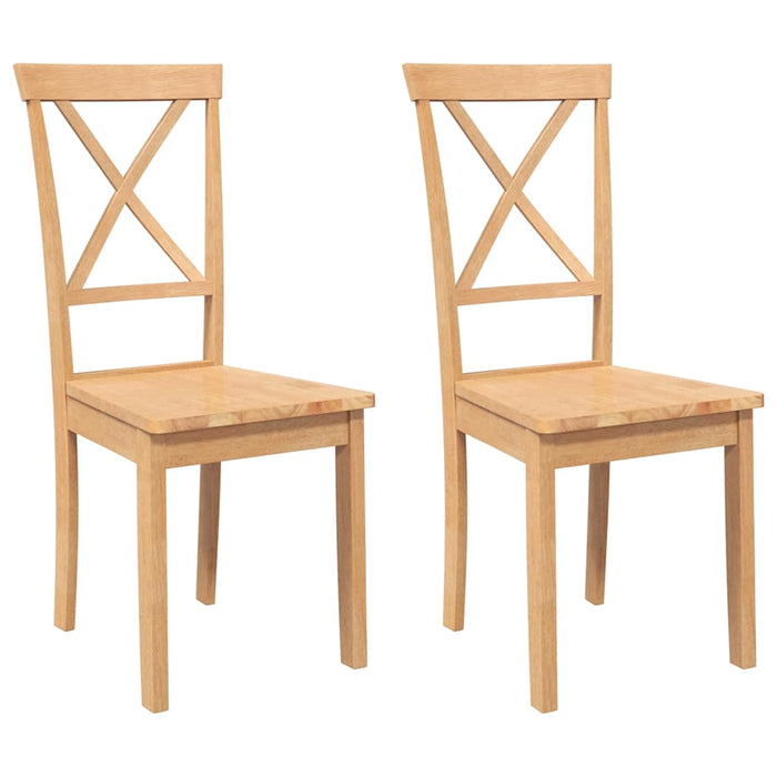 Sedie da Pranzo 2 pz in Legno Massello di Hevea 4102404