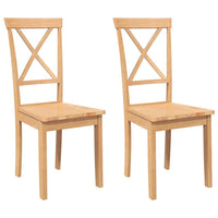 vidaXL Sedie da Pranzo 2 pz in Legno Massello di Hevea