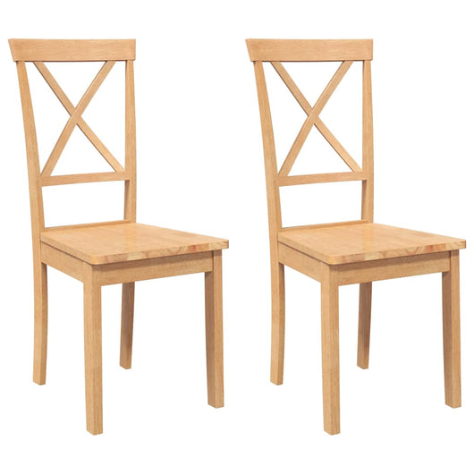 vidaXL Sedie da Pranzo 2 pz in Legno Massello di Hevea