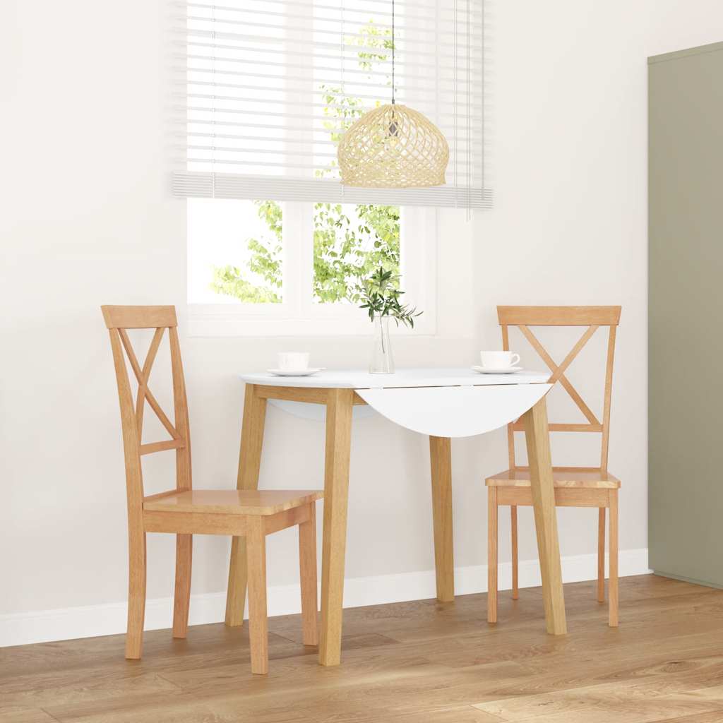 vidaXL Sedie da Pranzo 2 pz in Legno Massello di Hevea