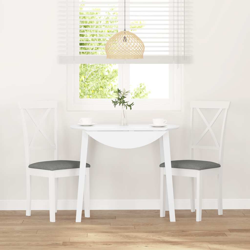 vidaXL Sedie da Pranzo con Cuscini 2 pz Bianco Legno Massello di Hevea