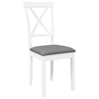 Sedie da Pranzo con Cuscini 2 pz Bianco Legno Massello di Hevea 4102405