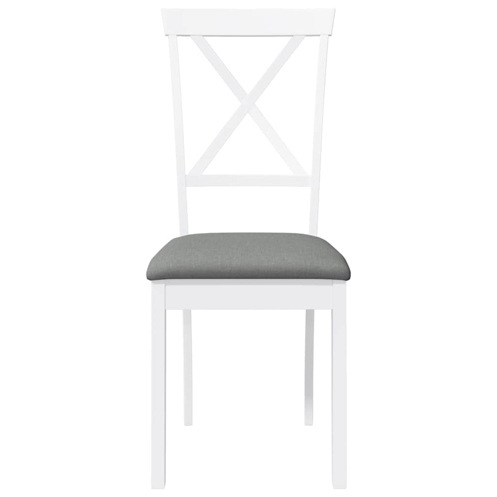vidaXL Sedie da Pranzo con Cuscini 2 pz Bianco Legno Massello di Hevea
