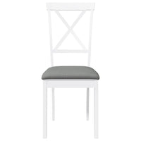 vidaXL Sedie da Pranzo con Cuscini 2 pz Bianco Legno Massello di Hevea