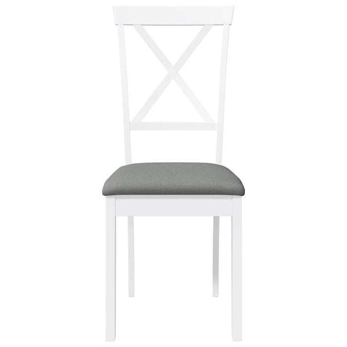 Sedie da Pranzo con Cuscini 2 pz Bianco Legno Massello di Hevea 4102405