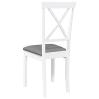 Sedie da Pranzo con Cuscini 2 pz Bianco Legno Massello di Hevea 4102405