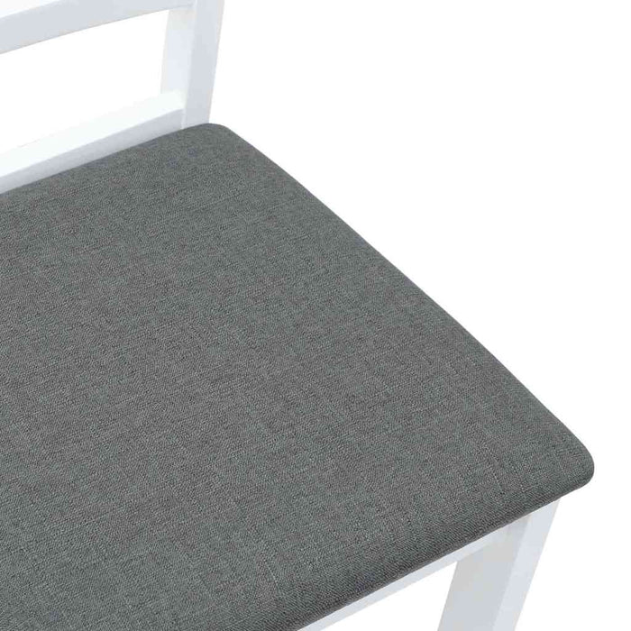 Sedie da Pranzo con Cuscini 2 pz Bianco Legno Massello di Hevea 4102405