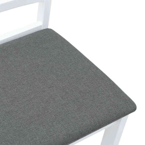 vidaXL Sedie da Pranzo con Cuscini 2 pz Bianco Legno Massello di Hevea