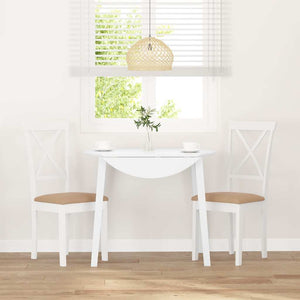Sedie da Pranzo con Cuscini 2 pz Bianco Legno Massello di Hevea 4102408