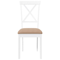Sedie da Pranzo con Cuscini 2 pz Bianco Legno Massello di Hevea 4102408