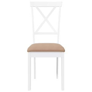 Sedie da Pranzo con Cuscini 2 pz Bianco Legno Massello di Hevea 4102408