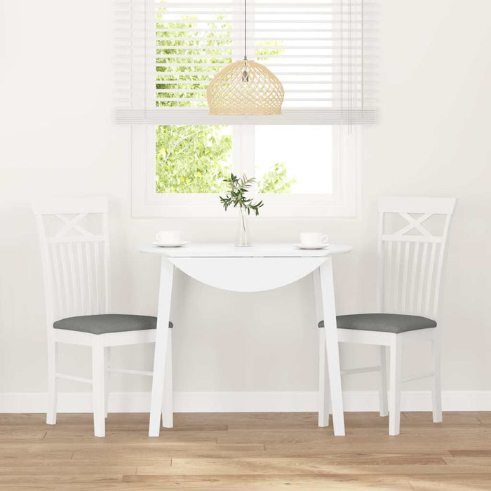 Sedie da Pranzo con Cuscini 2 pz Bianco Legno Massello di Hevea 4102413