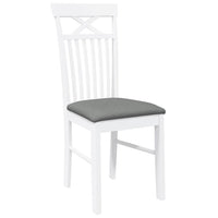 Sedie da Pranzo con Cuscini 2 pz Bianco Legno Massello di Hevea 4102413