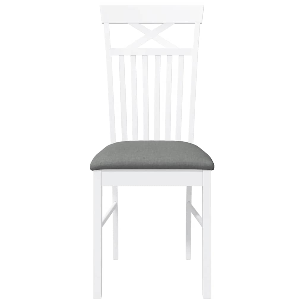 vidaXL Sedie da Pranzo con Cuscini 2 pz Bianco Legno Massello di Hevea