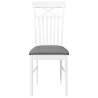 vidaXL Sedie da Pranzo con Cuscini 2 pz Bianco Legno Massello di Hevea