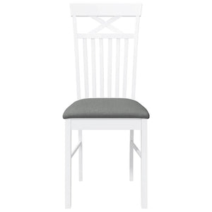 vidaXL Sedie da Pranzo con Cuscini 2 pz Bianco Legno Massello di Hevea