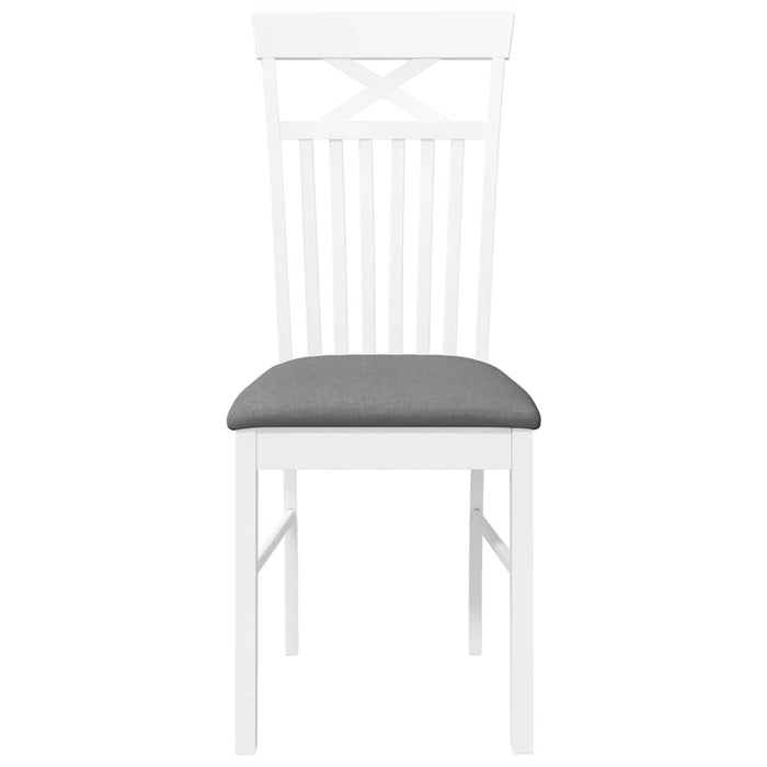 vidaXL Sedie da Pranzo con Cuscini 2 pz Bianco Legno Massello di Hevea