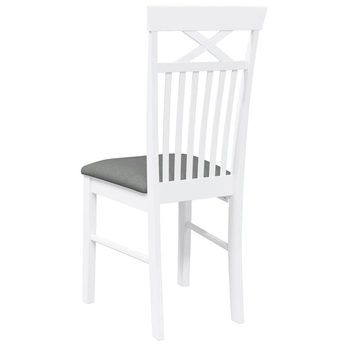 vidaXL Sedie da Pranzo con Cuscini 2 pz Bianco Legno Massello di Hevea