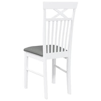 Sedie da Pranzo con Cuscini 2 pz Bianco Legno Massello di Hevea 4102413