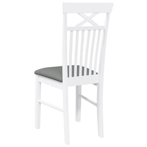 Sedie da Pranzo con Cuscini 2 pz Bianco Legno Massello di Hevea 4102413