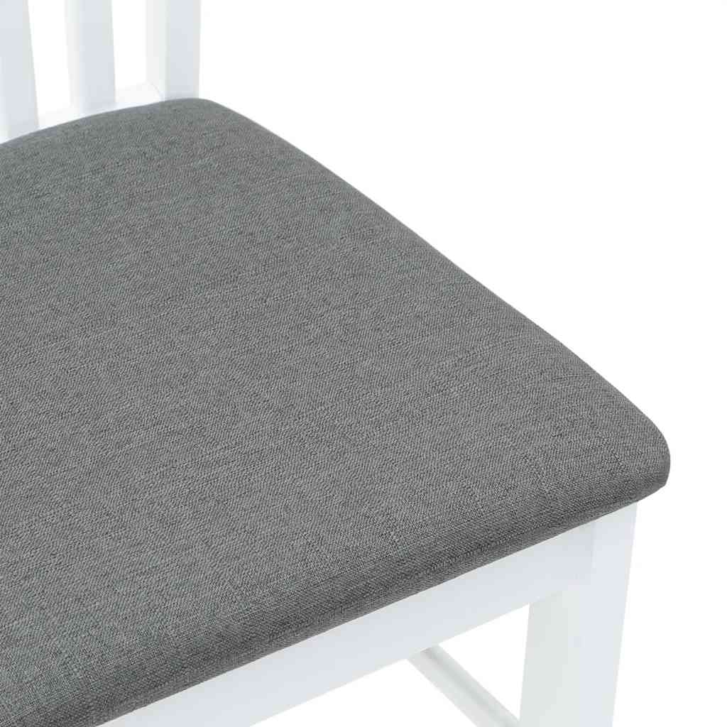 vidaXL Sedie da Pranzo con Cuscini 2 pz Bianco Legno Massello di Hevea