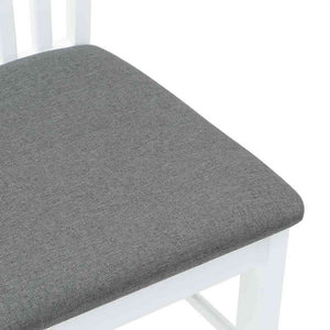 vidaXL Sedie da Pranzo con Cuscini 2 pz Bianco Legno Massello di Hevea