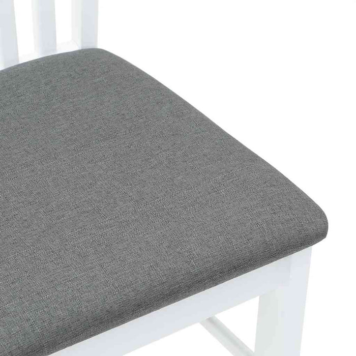 Sedie da Pranzo con Cuscini 2 pz Bianco Legno Massello di Hevea 4102413