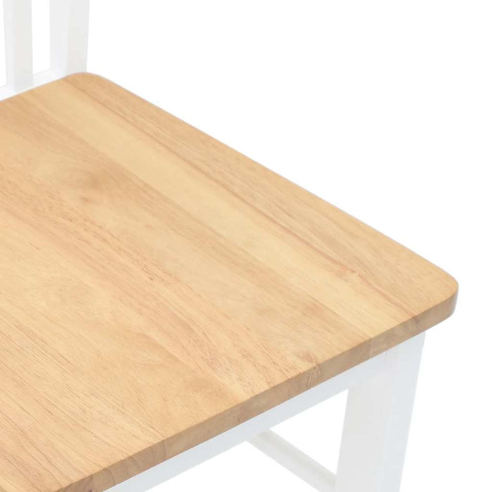 Sedie da Pranzo 2 pz Bianche in Legno Massello di Hevea 4102414