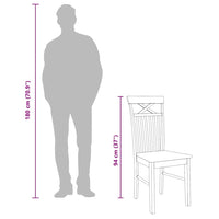 Sedie da Pranzo 2 pz Bianche in Legno Massello di Hevea 4102415