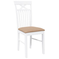 Sedie da Pranzo con Cuscini 2 pz Bianco Legno Massello di Hevea 4102416