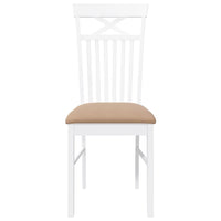 Sedie da Pranzo con Cuscini 2 pz Bianco Legno Massello di Hevea 4102416